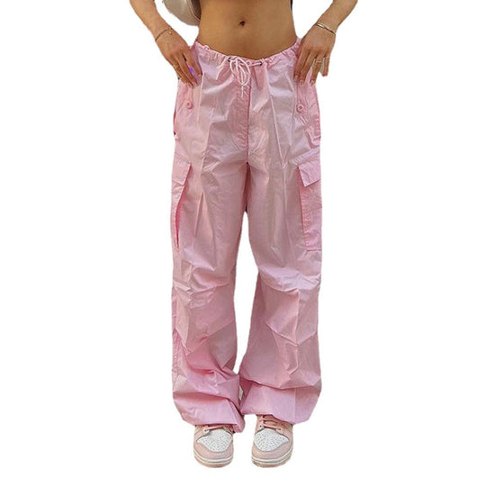 Damen Cargo-Hose mit elastischem Bund und seitlichen Taschen