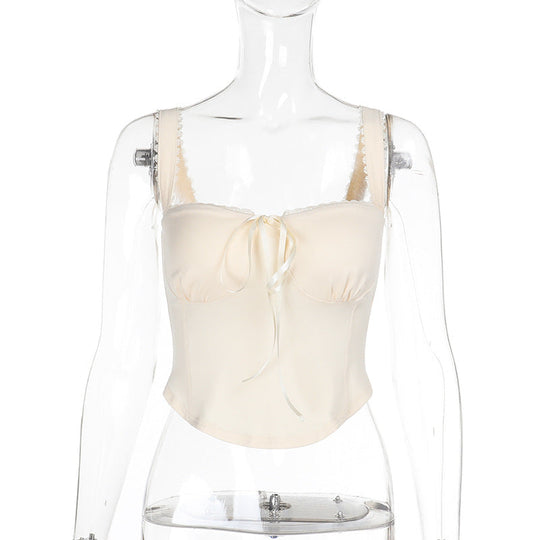 Damen Top mit Spaghetti-Trägern und Raffungen