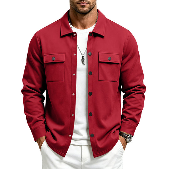 Herren Overshirt-Jacke mit Druckknopfleiste und aufgesetzten Brusttaschen Shop Nory