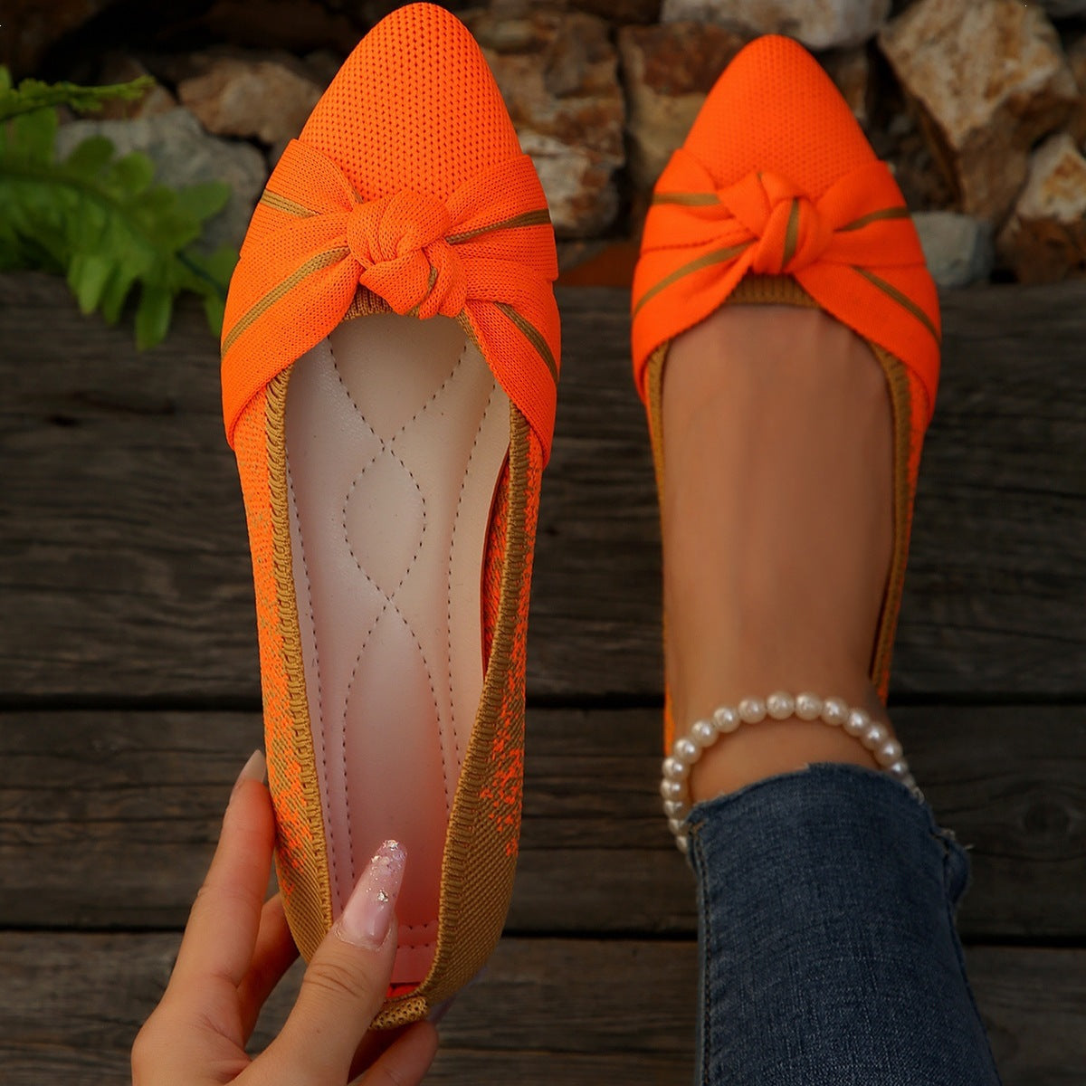 Damen Ballerinas mit dekorativem Schleifen-Design