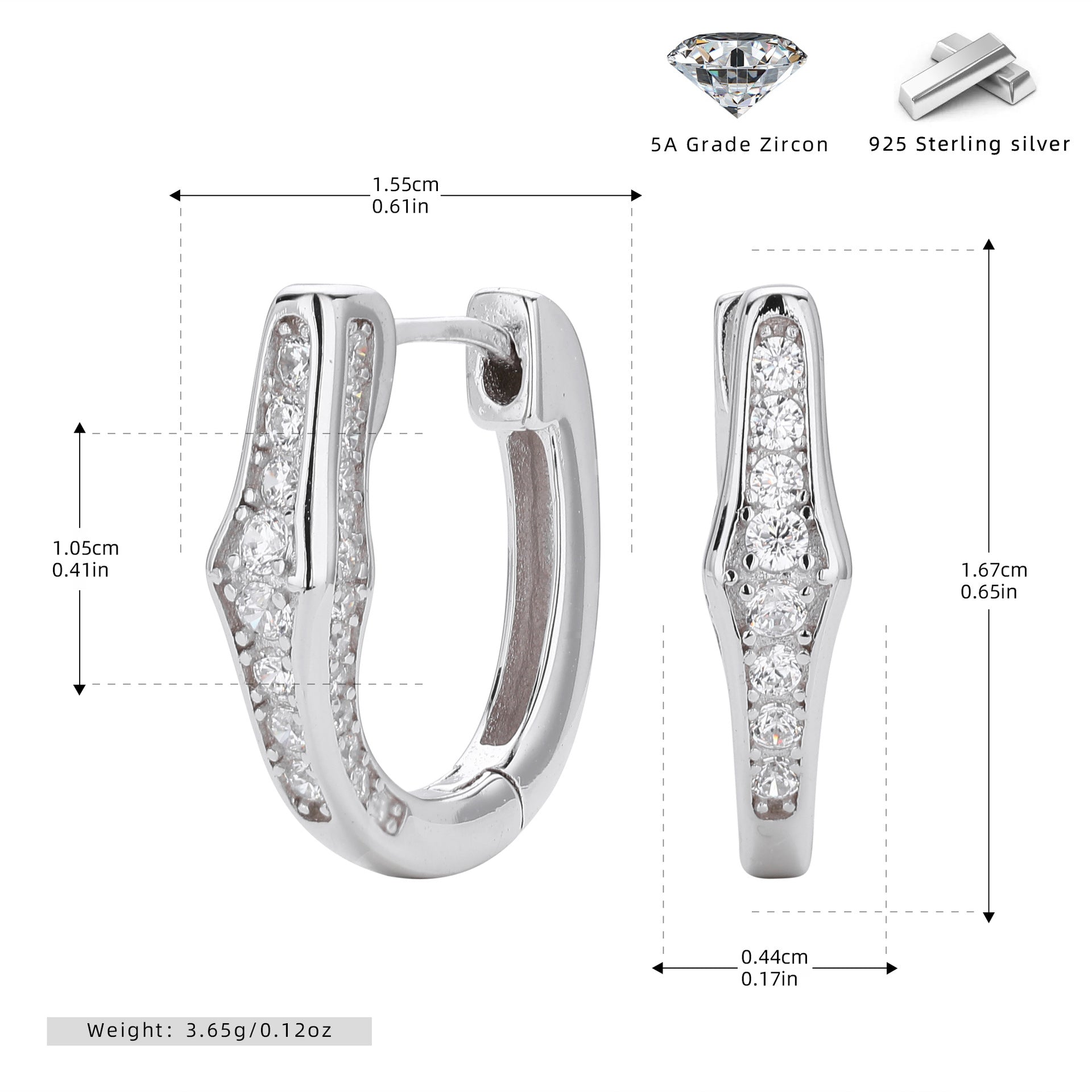 Damen Ohrhänger mit funkelnden Zirkon-Akzenten aus 925 Sterling Silber Shop Nory