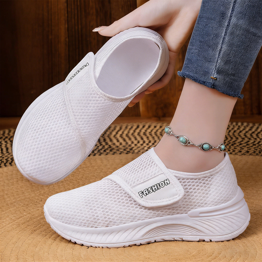 Damen Atmungsaktive Slip-On Mesh-Sneaker mit Klettverschluss Shop Nory