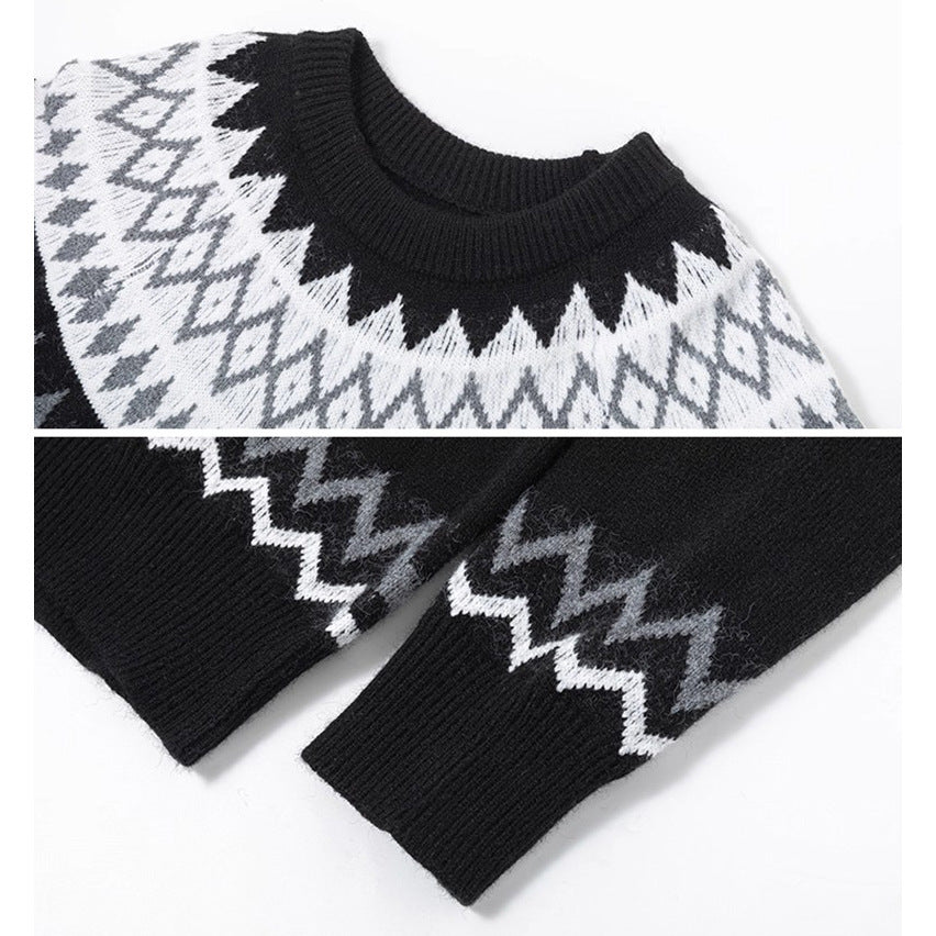 Damen Grobstrickpullover mit grafischem Muster Shop Nory