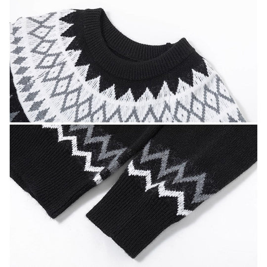 Damen Grobstrickpullover mit grafischem Muster Shop Nory