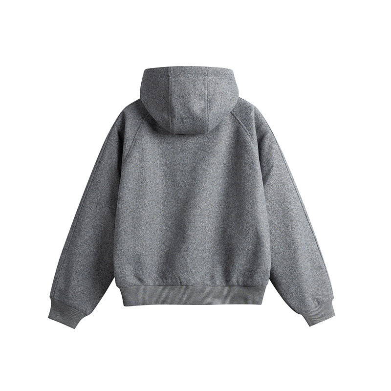 Unisex Oversize Kapuzenblouson aus Wollmix mit Reißverschluss und Kängurutaschen Shop Nory