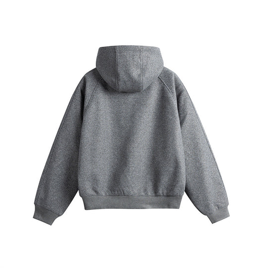 Unisex Oversize Kapuzenblouson aus Wollmix mit Reißverschluss und Kängurutaschen Shop Nory