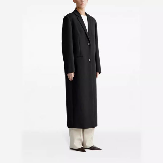 Damen lang geschnittener einreihiger Oversize-Mantel mit schmalem Revers Shop Nory