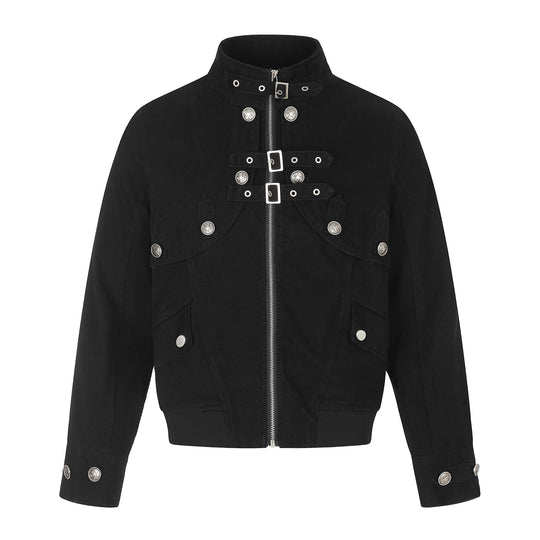 Damen Kurzblouson im Boxy‑Schnitt mit Stehkragen, Schnallenriegeln und Pattentaschen Shop Nory