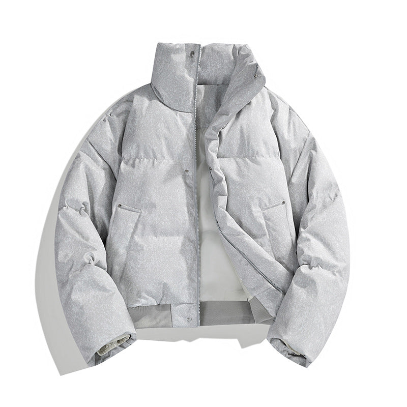 Herren Kurze wattierte Steppjacke mit hohem Stehkragen und matter Strukturoptik Shop Nory