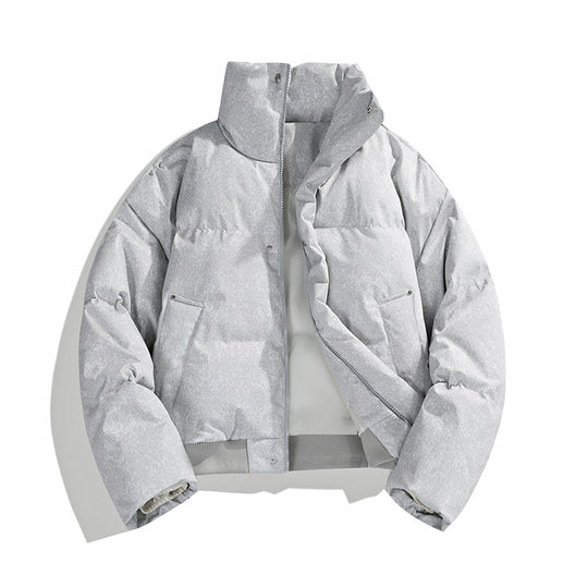 Herren Kurze wattierte Steppjacke mit hohem Stehkragen und matter Strukturoptik Shop Nory