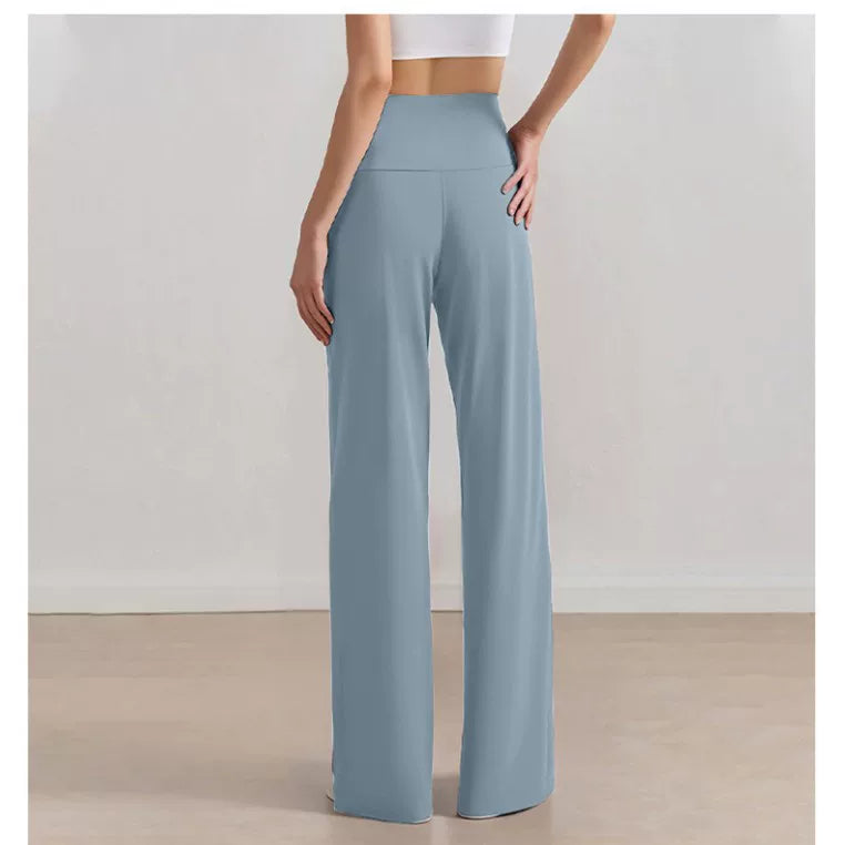 Damen Komfort-Faltenhose mit hohem Bund.