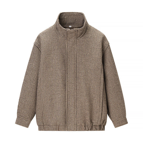 Damen Übergangsjacke im Hahnentrittmuster mit Stehkragen und elastischem Saum Shop Nory
