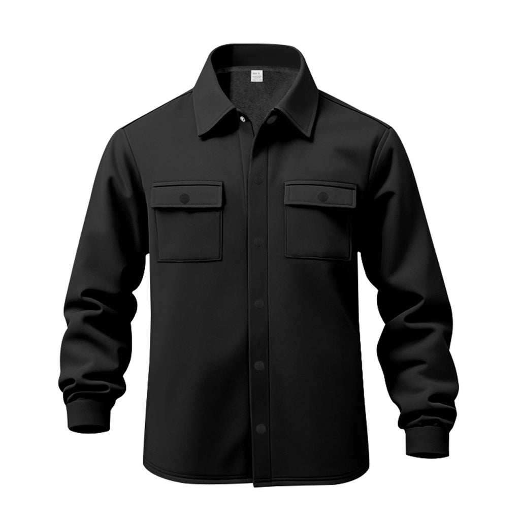 Herren lässige Button-Down Hemdjacke mit zwei seitlichen Brusttaschen und klassischem Kragen