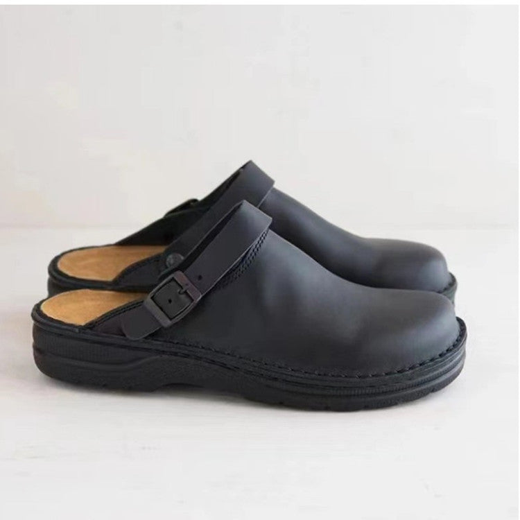 Herren Geschlossene Leder‑Clogs mit verstellbarem Riemen und gepolstertem Komfortfußbett Shop Nory