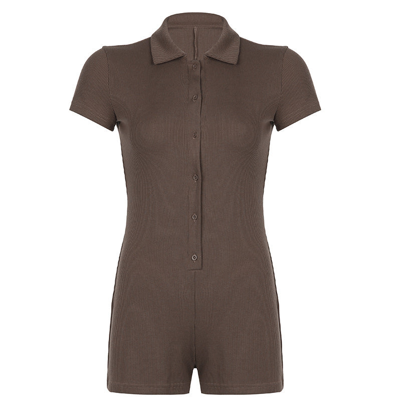 Damen figurbetontes Sport-Overall mit hohem Kragen Shopnory