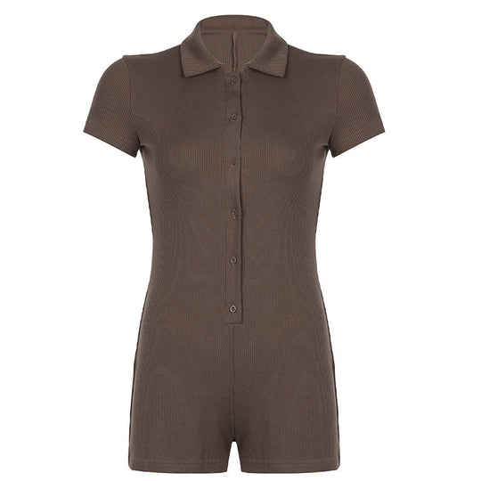 Damen figurbetontes Sport-Overall mit hohem Kragen Shopnory
