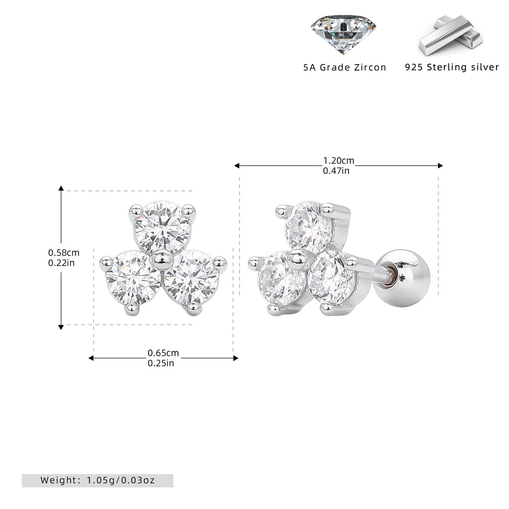 Damen Ohrstecker mit luxuriösen 5A Zirkonsteinen in hochwertigem 925 Sterling Silber Shop Nory