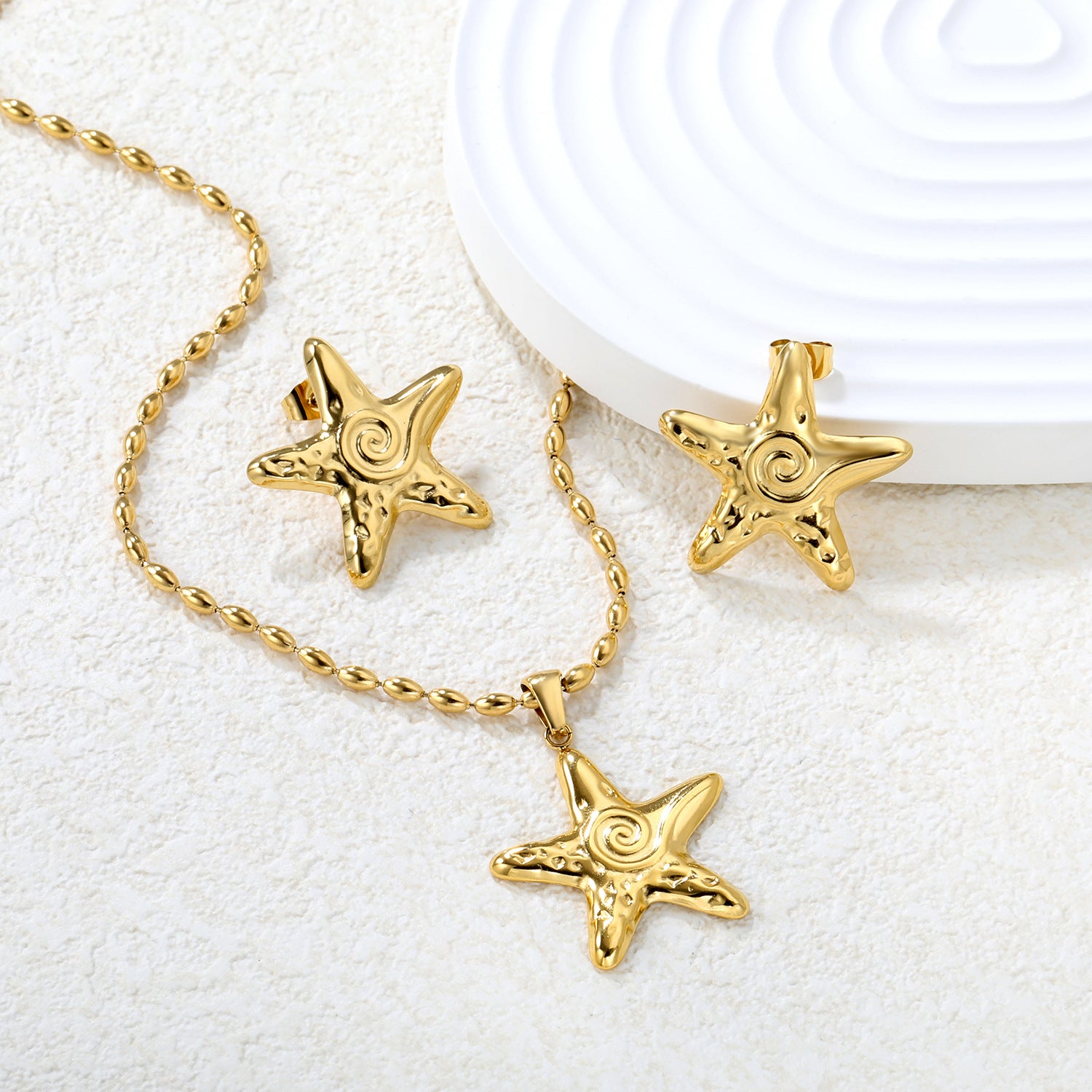 Damen Schmuckset mit stilvollem Stern-Anhänger und passenden Ohrsteckern Shop Nory