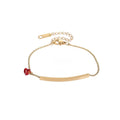 Damen Minimalistische Gold Bar Armreif mit rotem Akzent Shop Nory