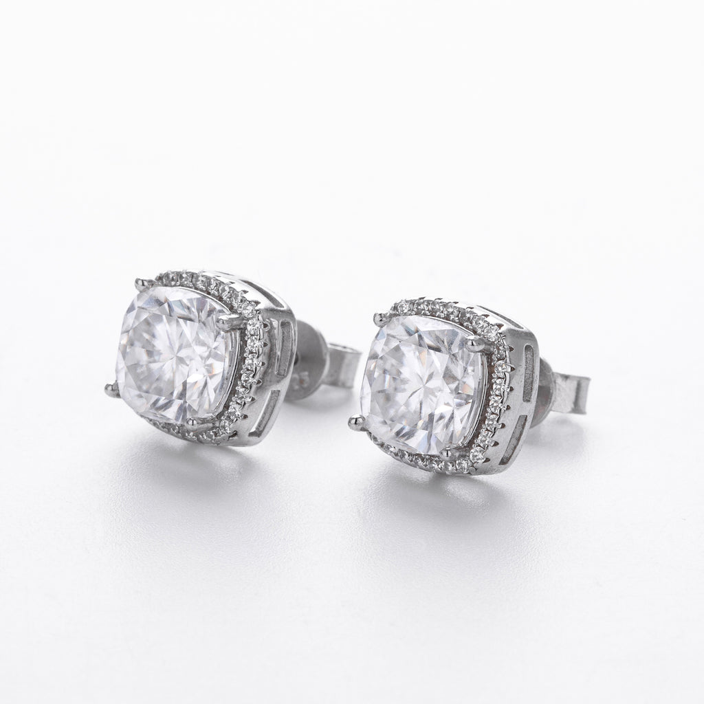 Damen Ohrstecker aus 925 Sterling Silber mit funkelndem Moissanit Shop Nory