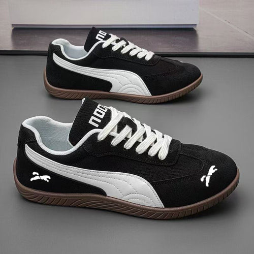 Herren Retro-Lowtop-Sneaker aus Wildlederimitat mit kontrastierendem Seitenstreifen und profilierter Gummisohle Shop Nory