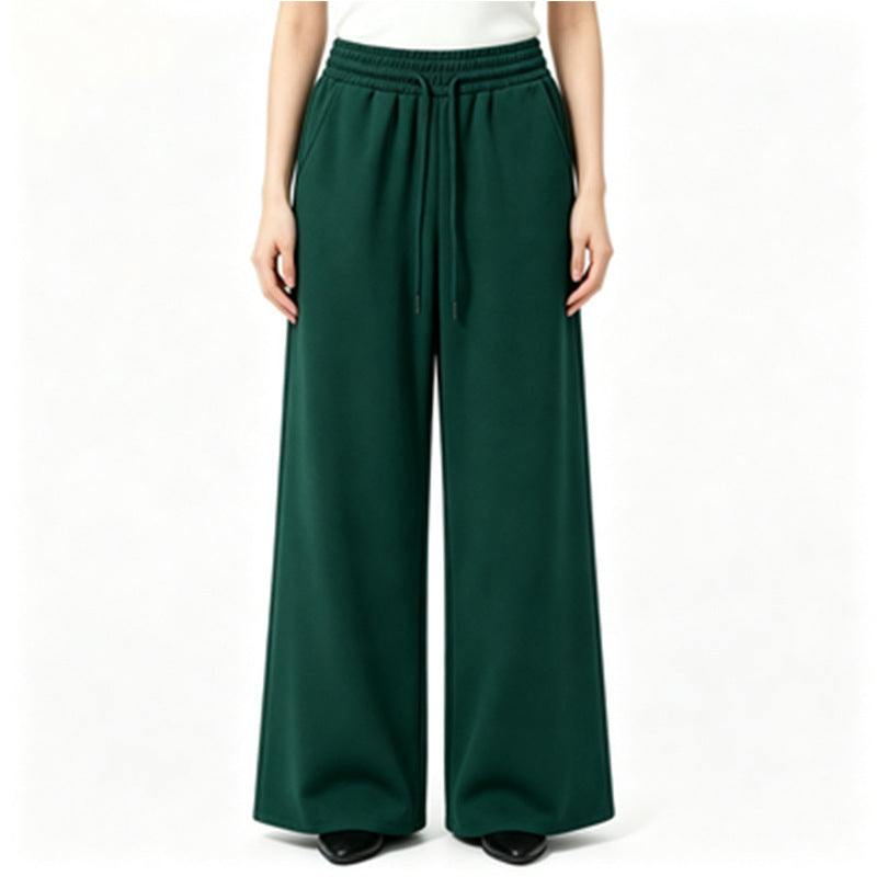 Damen nan weite High-Waist Loungehose mit elastischem Bund, Kordelzug und fließendem Jersey Shop Nory