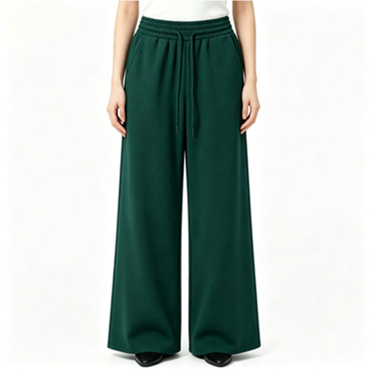 Damen nan weite High-Waist Loungehose mit elastischem Bund, Kordelzug und fließendem Jersey Shop Nory