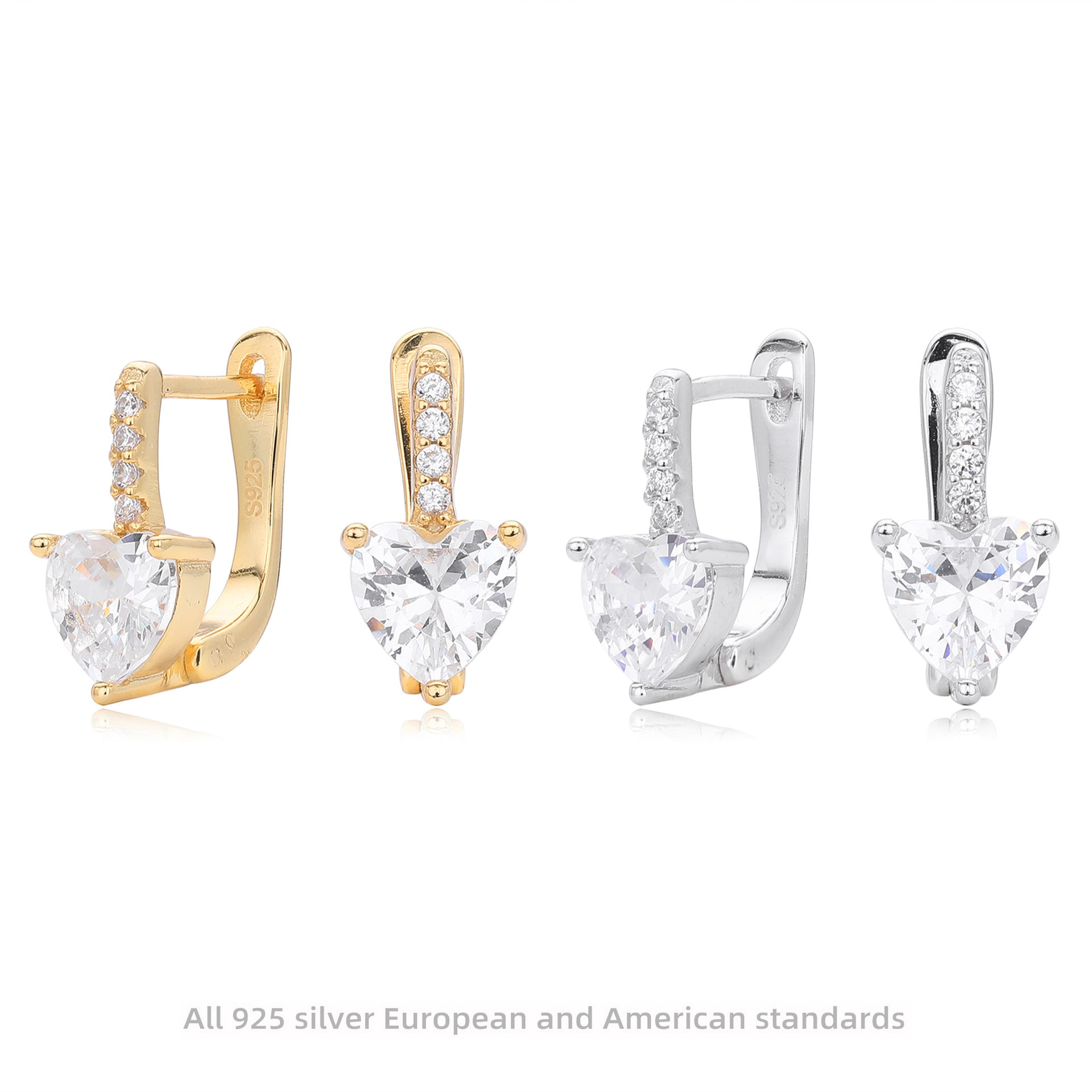 Damen Ohrhänger mit herzförmigem Zirkon und luxuriösem Design Shop Nory
