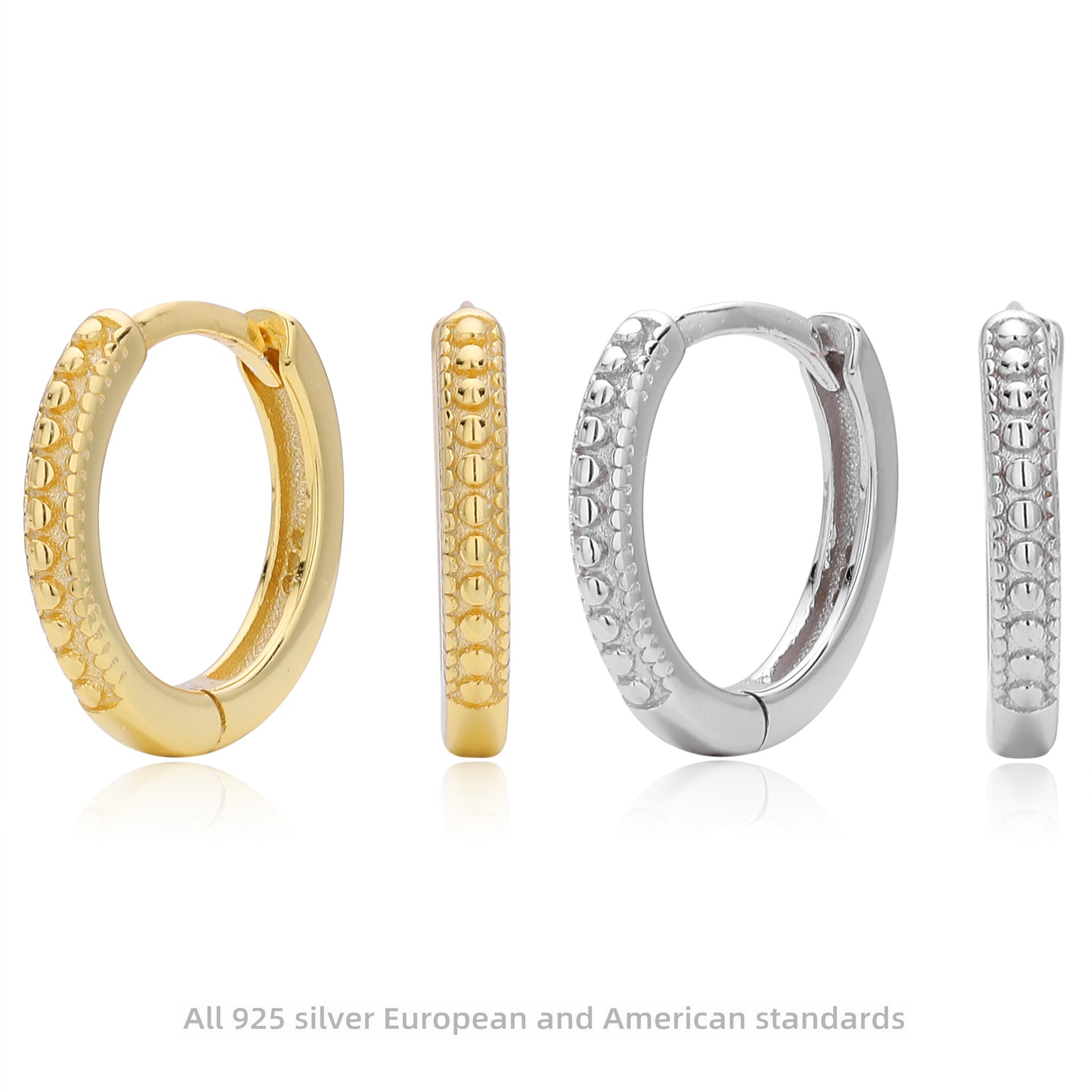 Damen Creolen mit kunstvoll strukturiertem Design aus hochwertigem 925 Sterling Silber Shop Nory