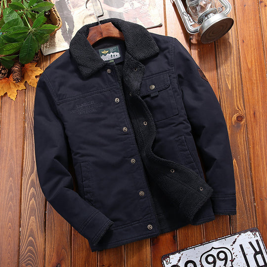 Herren Canvas-Fieldjacke mit Sherpa-Futter und Hemdkragen Shop Nory