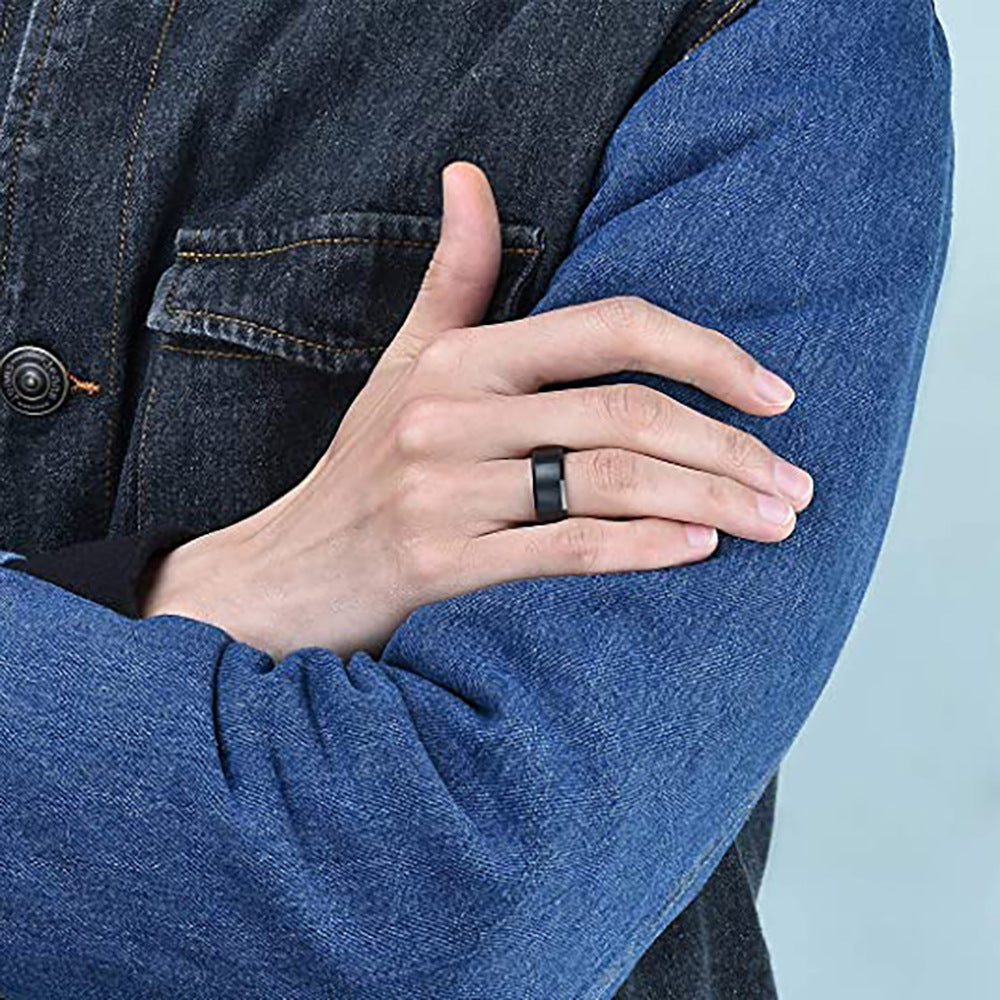 Herren Ring aus hochwertigem Titan mit modernem, satiniertem Design Shop Nory