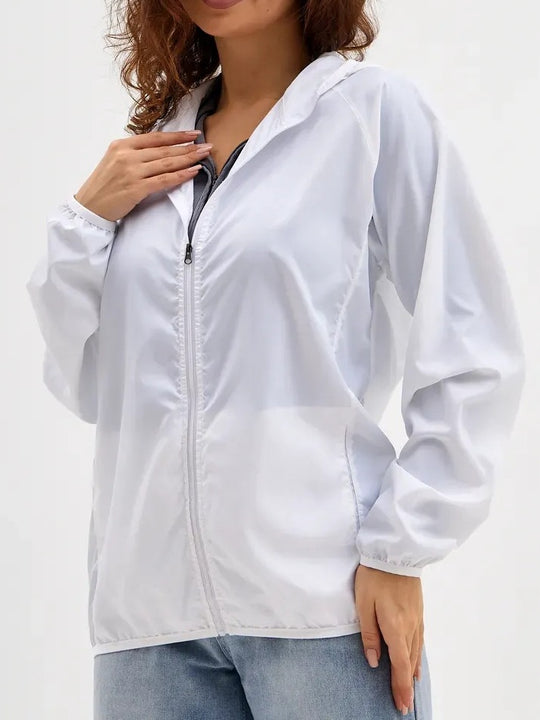 Damen Leichte Sportjacke mit Kapuze