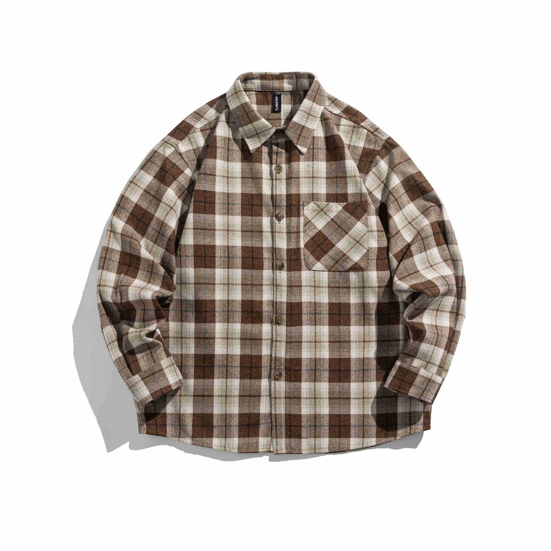 Herren Karo‑Flanell Overshirt im Boxy‑Cut mit Pattentasche Shop Nory