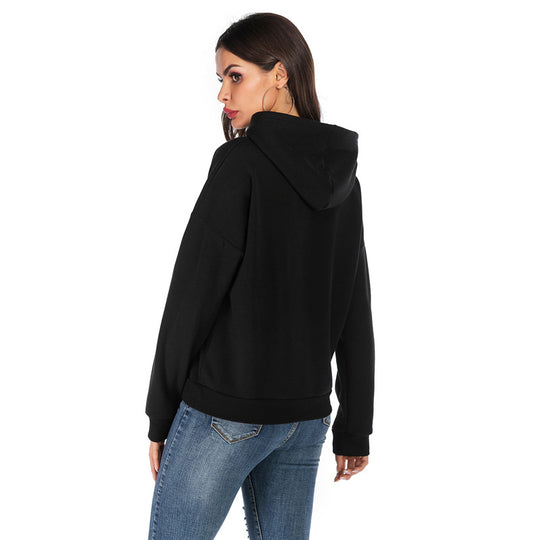 Damen Kapuzenpullover mit Statement-Print, Kängurutasche und Oversize-Schnitt Shop Nory