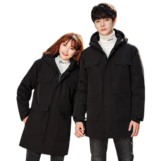 Unisex Gepolsterter langer Parka mit Kapuze Multifach-Taschen und winddichter Thermoisolierung Shop Nory