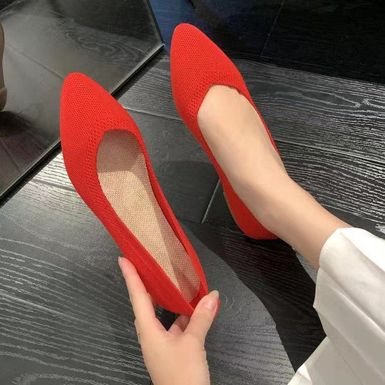 Damen elegante und atmungsaktive Ballerinas mit flexiblem Fußbett