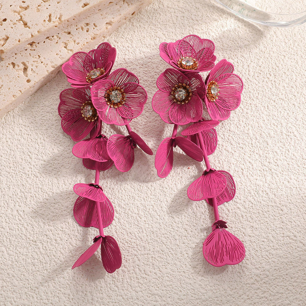 Damen Ohrhänger mit kunstvollem Blumenmuster Shop Nory