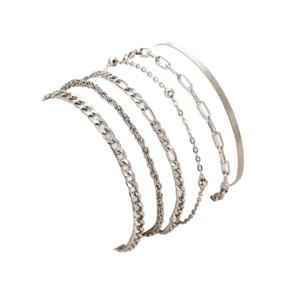 Damen Fußkettchen-Set mit eleganten, filigranen Ketten und stilvollen Akzenten Shop Nory