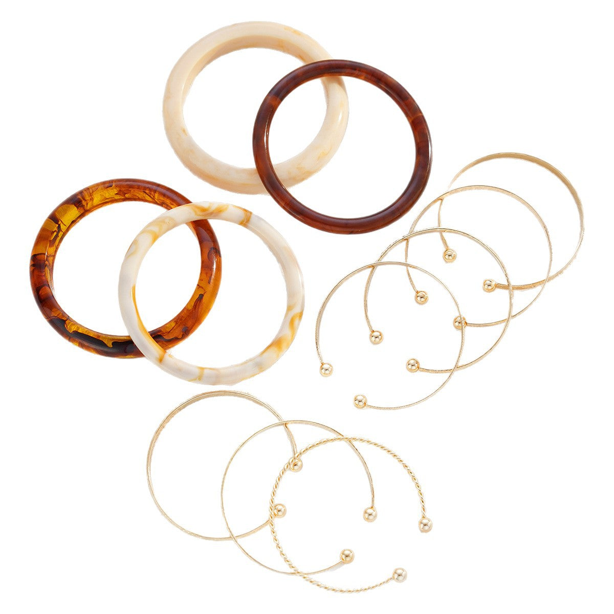 Damen Armreifen-Set mit eleganten, strukturierten Designs Shop Nory