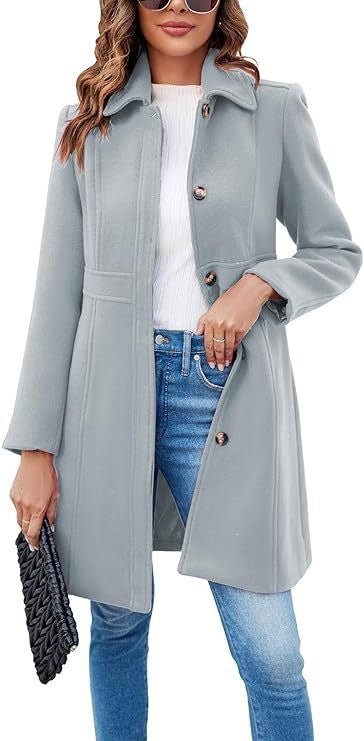 Damen Elegante Wollmantel