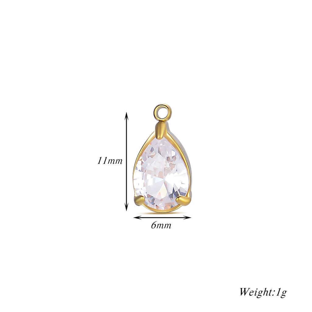 Damen Schmuckanhänger mit tropfenförmigem Kristall und elegantem Goldrahmen Shop Nory