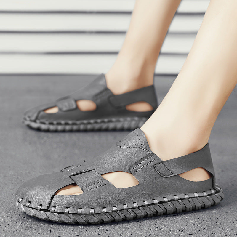 Damen luftige Leder Sandalen