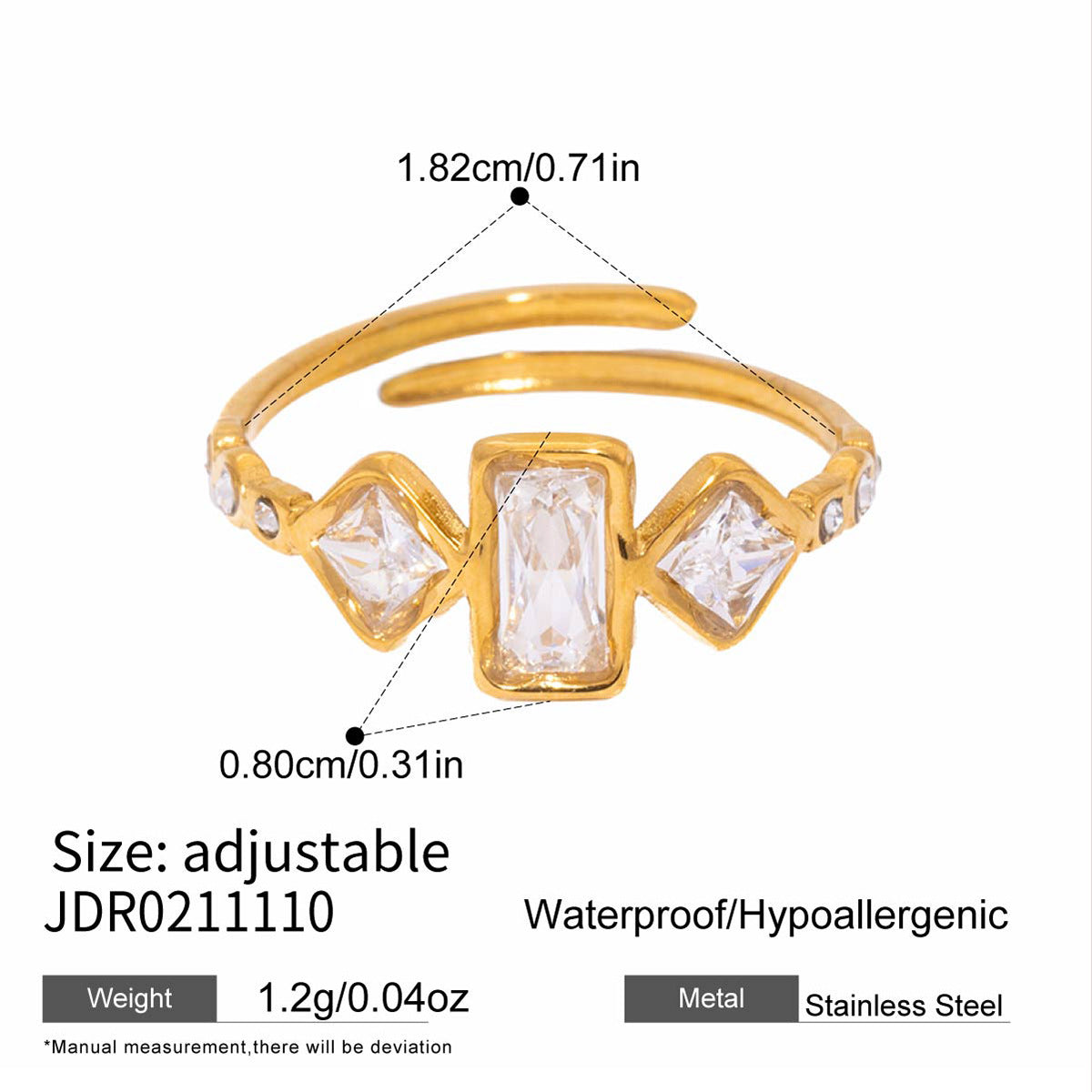 Damen Offenes Armband mit funkelnden Ziersteinen und hypoallergenem Edelstahl Shop Nory
