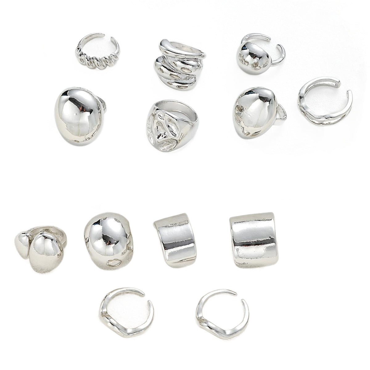 Damen Ring-Set mit modernen, geschwungenen und glänzenden Designs Shop Nory