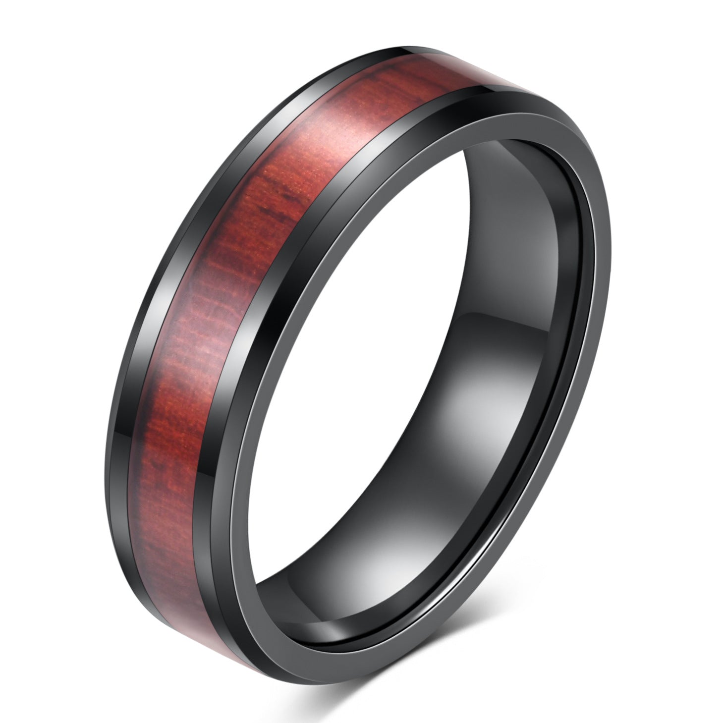 Herren Ring aus hochwertigem Edelstahl mit Holz-Detail Shop Nory