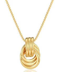 Damen Schmuck-Halskette mit modernem, geschwungenem Pendel in luxuriösem Design Shop Nory
