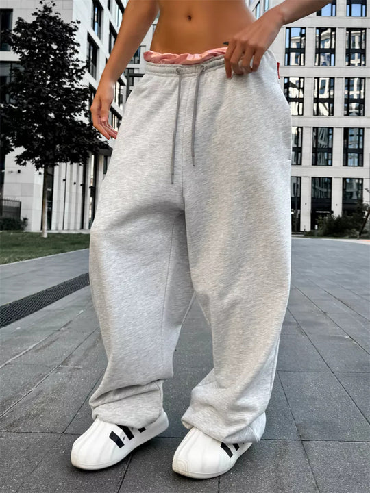 Damen nan oversized Sweathose mit breitem Bund und Kordelzug Shop Nory