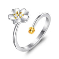 Damenring mit floralem Design und feiner Goldverzierung Shop Nory