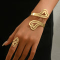 Damen Armreif und Ring im künstlerischen Herzdesign Shop Nory