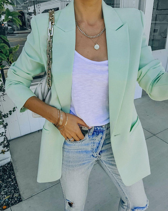 Damen Modischer Oversized Blazer mit strukturiertem Design und praktischen Taschen